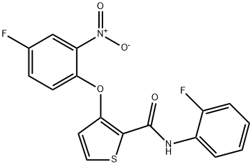 3-(4-FLUORO-2-NITROPHENOXY)-N-(2-FLUOROPHENYL)-2-THIOPHENECARBOXAMIDE 结构式