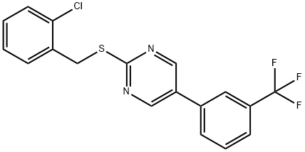2-Chlorobenzyl 5-[3-(trifluoromethyl)phenyl]-2-pyrimidinyl sulfide 结构式