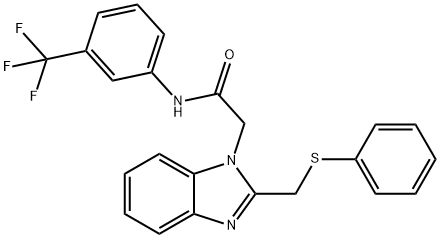 2-(2-[(PHENYLSULFANYL)METHYL]-1H-1,3-BENZIMIDAZOL-1-YL)-N-[3-(TRIFLUOROMETHYL)PHENYL]ACETAMIDE 结构式