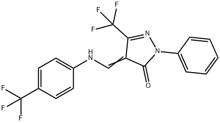 2-PHENYL-5-(TRIFLUOROMETHYL)-4-([4-(TRIFLUOROMETHYL)ANILINO]METHYLENE)-2,4-DIHYDRO-3H-PYRAZOL-3-ONE 结构式