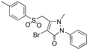 4-BROMO-2-METHYL-3-(((4-METHYLPHENYL)SULFONYL)METHYL)-1-PHENYL-3-PYRAZOLIN-5-ONE 结构式