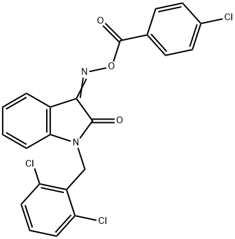 3-([(4-CHLOROBENZOYL)OXY]IMINO)-1-(2,6-DICHLOROBENZYL)-1,3-DIHYDRO-2H-INDOL-2-ONE 结构式