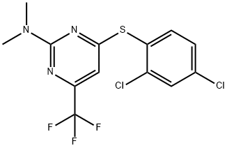 4-[(2,4-DICHLOROPHENYL)SULFANYL]-N,N-DIMETHYL-6-(TRIFLUOROMETHYL)-2-PYRIMIDINAMINE 结构式