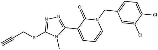 1-(3,4-DICHLOROBENZYL)-3-[4-METHYL-5-(2-PROPYNYLSULFANYL)-4H-1,2,4-TRIAZOL-3-YL]-2(1H)-PYRIDINONE 结构式