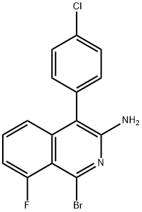 1-BROMO-4-(4-CHLOROPHENYL)-8-FLUORO-3-ISOQUINOLINAMINE 结构式