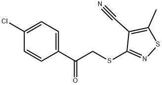 3-([2-(4-CHLOROPHENYL)-2-OXOETHYL]SULFANYL)-5-METHYL-4-ISOTHIAZOLECARBONITRILE 结构式