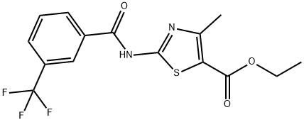 ETHYL 5-METHYL-3-((3-(TRIFLUOROMETHYL)PHENYL)CARBONYLAMINO)-2,4-THIAZOLECARBOXYLATE 结构式