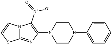 5-硝基-6-(4-苯基哌嗪-1-基)咪唑并[2,1-B]噻唑 结构式