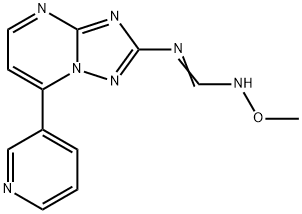 N'-METHOXY-N-[7-(3-PYRIDINYL)[1,2,4]TRIAZOLO[1,5-A]PYRIMIDIN-2-YL]IMINOFORMAMIDE 结构式