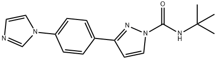 N-(TERT-BUTYL)-3-[4-(1H-IMIDAZOL-1-YL)PHENYL]-1H-PYRAZOLE-1-CARBOXAMIDE 结构式