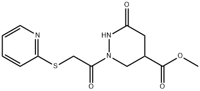 METHYL 6-OXO-2-[2-(2-PYRIDINYLSULFANYL)ACETYL]HEXAHYDRO-4-PYRIDAZINECARBOXYLATE 结构式