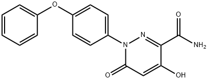 4-Hydroxy-6-oxo-1-(4-phenoxyphenyl)-1,6-dihydro-3-pyridazinecarboxamide 结构式