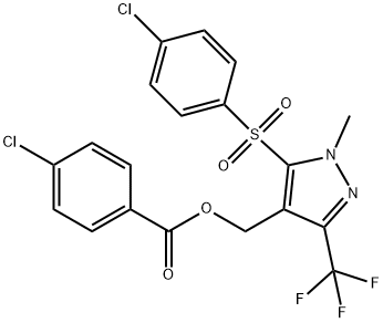 [5-[(4-CHLOROPHENYL)SULFONYL]-1-METHYL-3-(TRIFLUOROMETHYL)-1H-PYRAZOL-4-YL]METHYL 4-CHLOROBENZENECARBOXYLATE 结构式