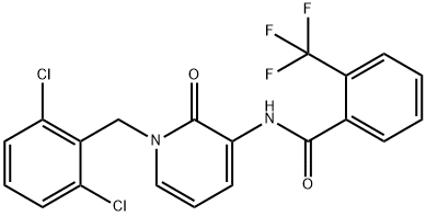 N-[1-(2,6-DICHLOROBENZYL)-2-OXO-1,2-DIHYDRO-3-PYRIDINYL]-2-(TRIFLUOROMETHYL)BENZENECARBOXAMIDE 结构式