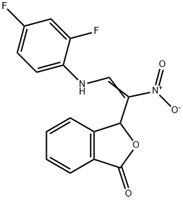 3-[2-(2,4-DIFLUOROANILINO)-1-NITROVINYL]-2-BENZOFURAN-1(3H)-ONE 结构式