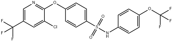 4-([3-CHLORO-5-(TRIFLUOROMETHYL)-2-PYRIDINYL]OXY)-N-[4-(TRIFLUOROMETHOXY)PHENYL]BENZENESULFONAMIDE 结构式