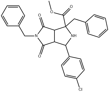METHYL 1,5-DIBENZYL-3-(4-CHLOROPHENYL)-4,6-DIOXOOCTAHYDROPYRROLO[3,4-C]PYRROLE-1-CARBOXYLATE 结构式