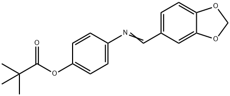 4-[(1,3-BENZODIOXOL-5-YLMETHYLENE)AMINO]PHENYL PIVALATE 结构式