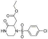 Ethyl 2-(1-[(4-chlorophenyl)sulfonyl]-3-oxo-2-piperazinyl)acetate 结构式