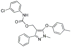 [1-METHYL-5-(4-METHYLPHENOXY)-3-PHENYL-1H-PYRAZOL-4-YL]METHYL N-(3-CHLOROPHENYL)CARBAMATE 结构式