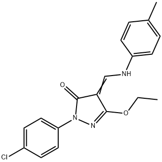 2-(4-CHLOROPHENYL)-5-ETHOXY-4-(4-TOLUIDINOMETHYLENE)-2,4-DIHYDRO-3H-PYRAZOL-3-ONE 结构式
