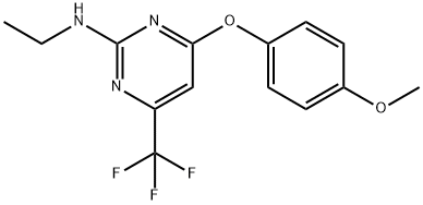 N-ETHYL-4-(4-METHOXYPHENOXY)-6-(TRIFLUOROMETHYL)-2-PYRIMIDINAMINE 结构式