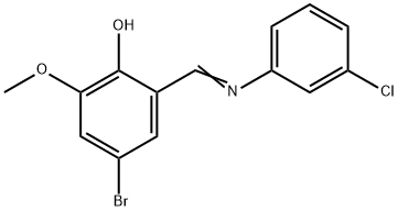 4-BROMO-2-([(3-CHLOROPHENYL)IMINO]METHYL)-6-METHOXYBENZENOL 结构式