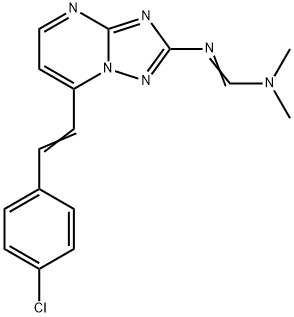 N'-[7-(4-CHLOROSTYRYL)[1,2,4]TRIAZOLO[1,5-A]PYRIMIDIN-2-YL]-N,N-DIMETHYLIMINOFORMAMIDE 结构式