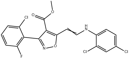 METHYL 3-(2-CHLORO-6-FLUOROPHENYL)-5-[2-(2,4-DICHLOROANILINO)VINYL]-4-ISOXAZOLECARBOXYLATE 结构式
