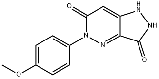 3-Hydroxy-5-(4-methoxyphenyl)-1,5-dihydro-6H-pyrazolo[4,3-c]pyridazin-6-one 结构式