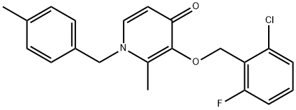 3-[(2-CHLORO-6-FLUOROBENZYL)OXY]-2-METHYL-1-(4-METHYLBENZYL)-4(1H)-PYRIDINONE 结构式