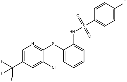 N-(2-([3-Chloro-5-(trifluoromethyl)-2-pyridinyl]sulfanyl)phenyl)-4-fluorobenzenesulfonamide 结构式