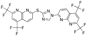 5,7-BIS(TRIFLUOROMETHYL)[1,8]NAPHTHYRIDIN-2-YL 1-[5,7-BIS(TRIFLUOROMETHYL)[1,8]NAPHTHYRIDIN-2-YL]-1H-1,2,4-TRIAZOL-3-YL SULFIDE 结构式