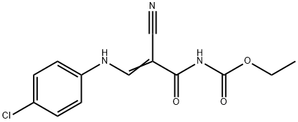 ETHYL N-[3-(4-CHLOROANILINO)-2-CYANOACRYLOYL]CARBAMATE 结构式