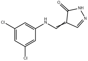 4-[(3,5-DICHLOROANILINO)METHYLENE]-2,4-DIHYDRO-3H-PYRAZOL-3-ONE 结构式