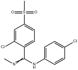 2-CHLORO-N-(4-CHLOROPHENYL)-N'-METHYL-4-(METHYLSULFONYL)BENZENECARBOXIMIDAMIDE 结构式