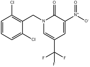 1-(2,6-Dichlorobenzyl)-3-nitro-5-(trifluoromethyl)-2(1H)-pyridinone 结构式