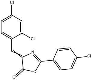 2-(4-CHLOROPHENYL)-4-[(2,4-DICHLOROPHENYL)METHYLENE]-1,3-OXAZOL-5(4H)-ONE 结构式