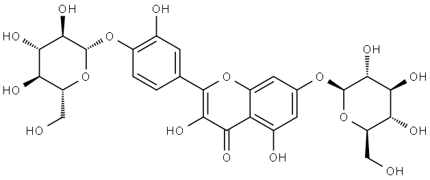 槲皮素-7,4'-二葡萄糖苷 结构式