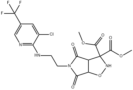 DIMETHYL 5-(2-([3-CHLORO-5-(TRIFLUOROMETHYL)-2-PYRIDINYL]AMINO)ETHYL)-4,6-DIOXOTETRAHYDRO-2H-PYRROLO[3,4-D]ISOXAZOLE-3,3(3AH)-DICARBOXYLATE 结构式