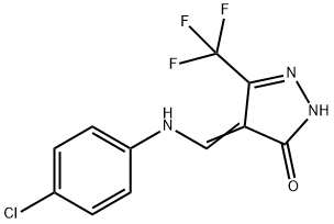 4-[(4-Chloroanilino)methylene]-5-(trifluoromethyl)-2,4-dihydro-3H-pyrazol-3-one 结构式