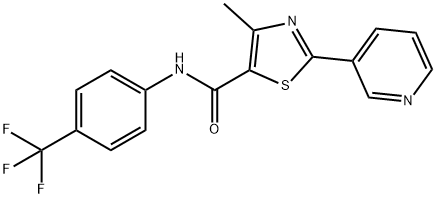 4-METHYL-2-(3-PYRIDINYL)-N-[4-(TRIFLUOROMETHYL)PHENYL]-1,3-THIAZOLE-5-CARBOXAMIDE 结构式