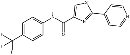 2-(4-PYRIDINYL)-N-[4-(TRIFLUOROMETHYL)PHENYL]-1,3-THIAZOLE-4-CARBOXAMIDE 结构式