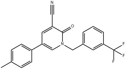 5-(4-METHYLPHENYL)-2-OXO-1-[3-(TRIFLUOROMETHYL)BENZYL]-1,2-DIHYDRO-3-PYRIDINECARBONITRILE 结构式