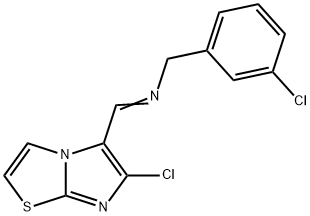 N-(3-CHLOROBENZYL)-N-[(6-CHLOROIMIDAZO[2,1-B][1,3]THIAZOL-5-YL)METHYLENE]AMINE 结构式