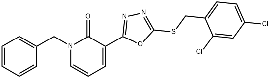 1-BENZYL-3-(5-[(2,4-DICHLOROBENZYL)SULFANYL]-1,3,4-OXADIAZOL-2-YL)-2(1H)-PYRIDINONE 结构式