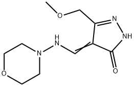 5-(METHOXYMETHYL)-4-[(MORPHOLINOAMINO)METHYLENE]-2,4-DIHYDRO-3H-PYRAZOL-3-ONE 结构式