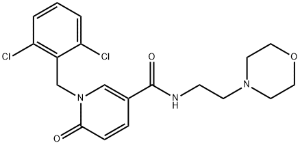 1-(2,6-DICHLOROBENZYL)-N-(2-MORPHOLINOETHYL)-6-OXO-1,6-DIHYDRO-3-PYRIDINECARBOXAMIDE 结构式