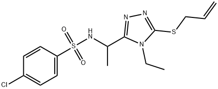 N-(1-[5-(ALLYLSULFANYL)-4-ETHYL-4H-1,2,4-TRIAZOL-3-YL]ETHYL)-4-CHLOROBENZENESULFONAMIDE 结构式