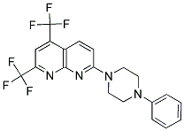 7-(4-PHENYLPIPERAZINO)-2,4-BIS(TRIFLUOROMETHYL)[1,8]NAPHTHYRIDINE 结构式